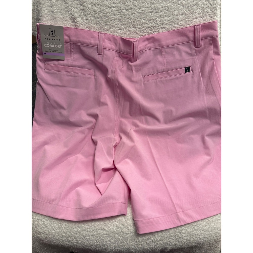 PGA Tour Mens Course Comfort Golf Shorts Pink 4-Way Stretch Size 38 NWT - Picture 4 of 10
